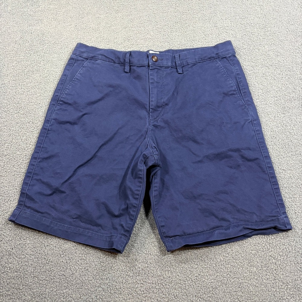 Gap Shorts Mens 34 Blue Lived In Tapesnvy Chino 10 Inch Inseam Stretch Cotton